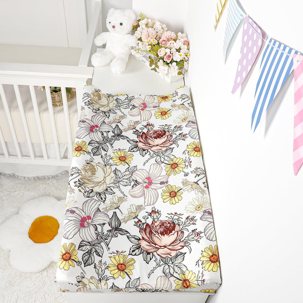 HNHUAMING floral changing pad cover durable edges for long-lasting use