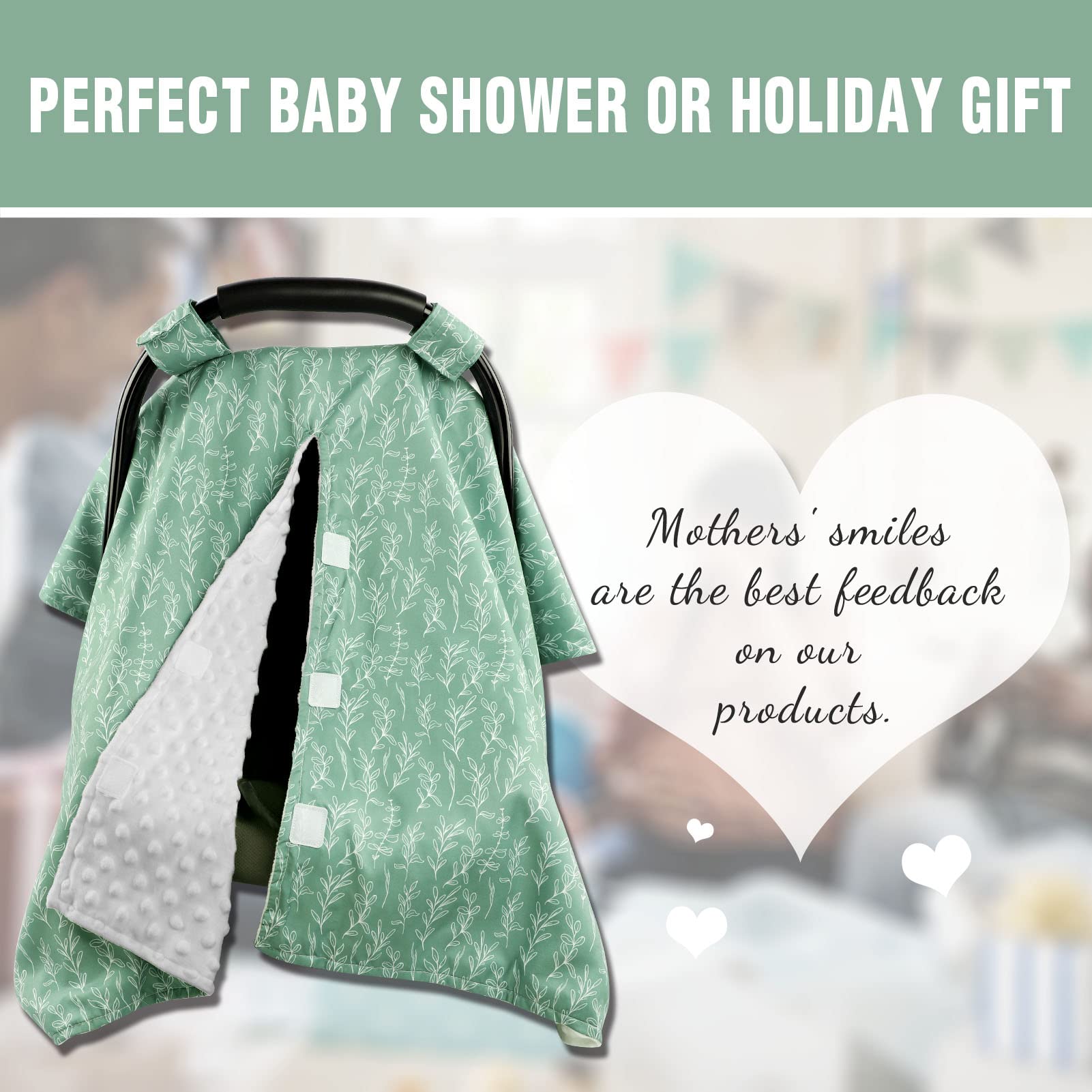 HNHUAMING Sage pattern canopy makes a stylish gift for new moms.