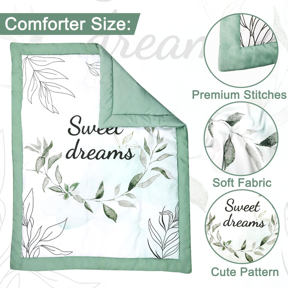 HNHUAMING Green Leaf crib skirt adds soft, coordinated nursery decor