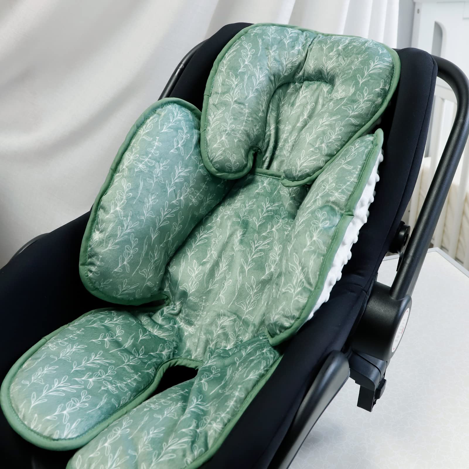 HNHUAMING green sage infant insert complements stylish car seats.