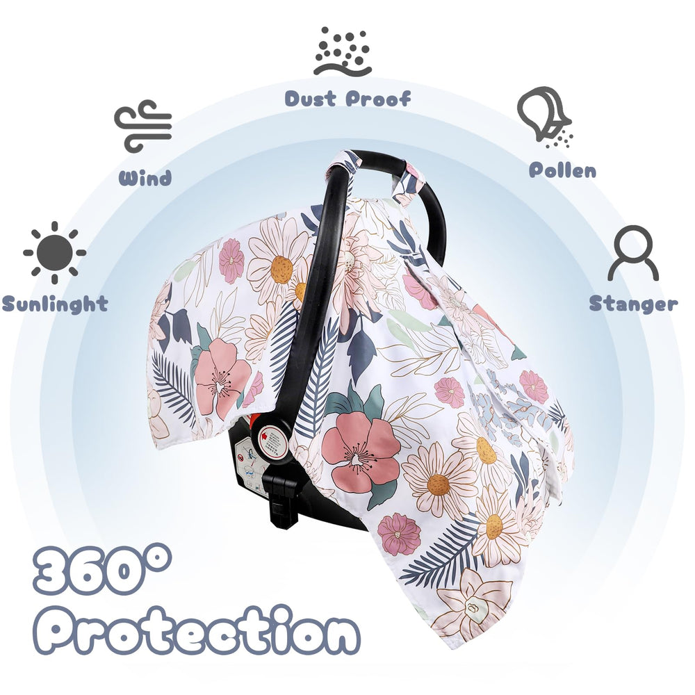 HNHUAMING infant car seat canopy shields sun and wind with privacy