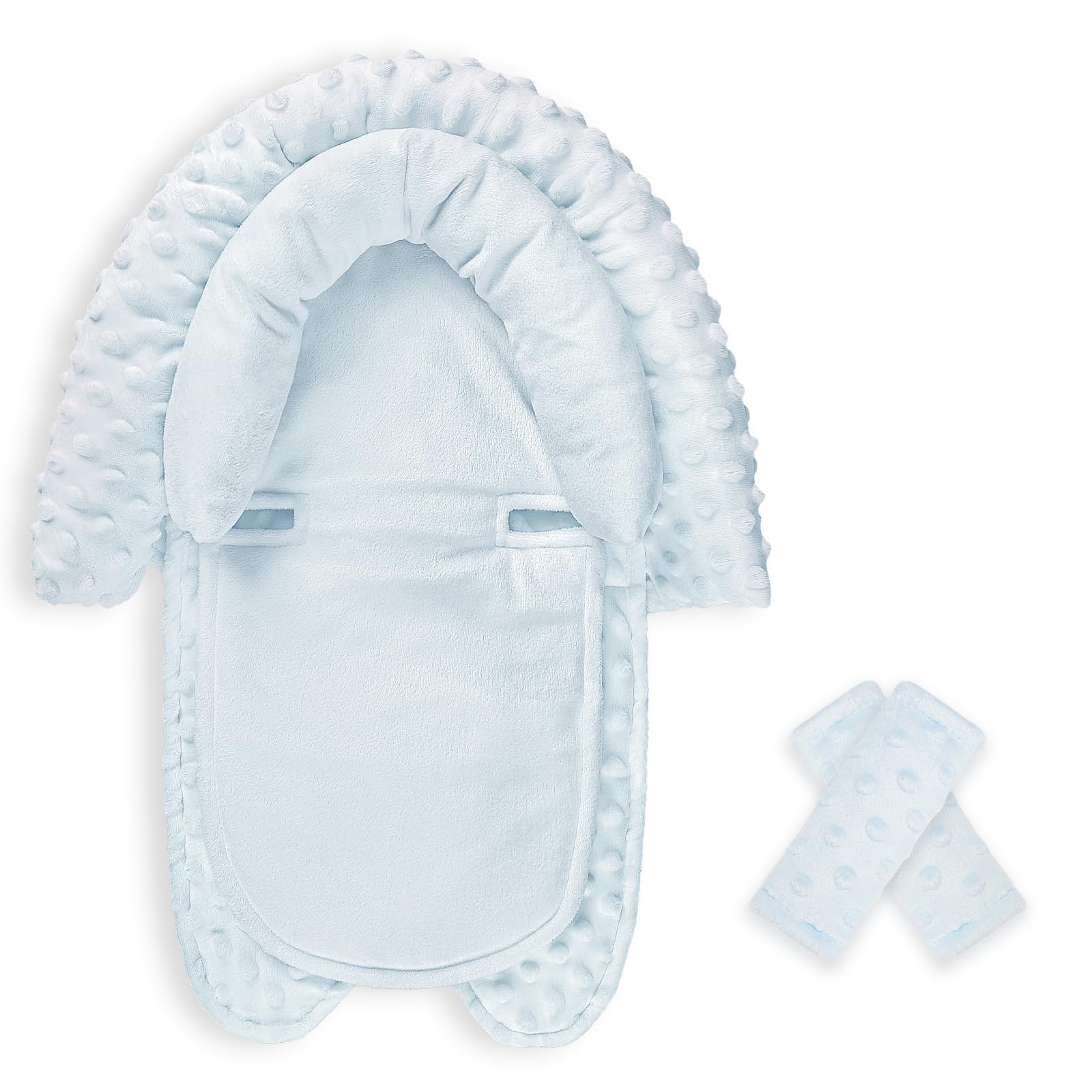 HNHUAMING infant car seat insert blue head and body support—gentle comfort for newborn travel