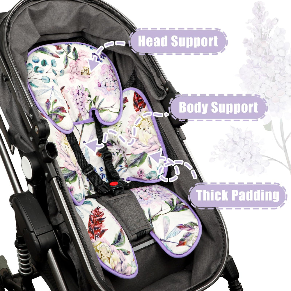 HNHUAMING infant car seat insert purple floral pattern adds cheerful style and comfort