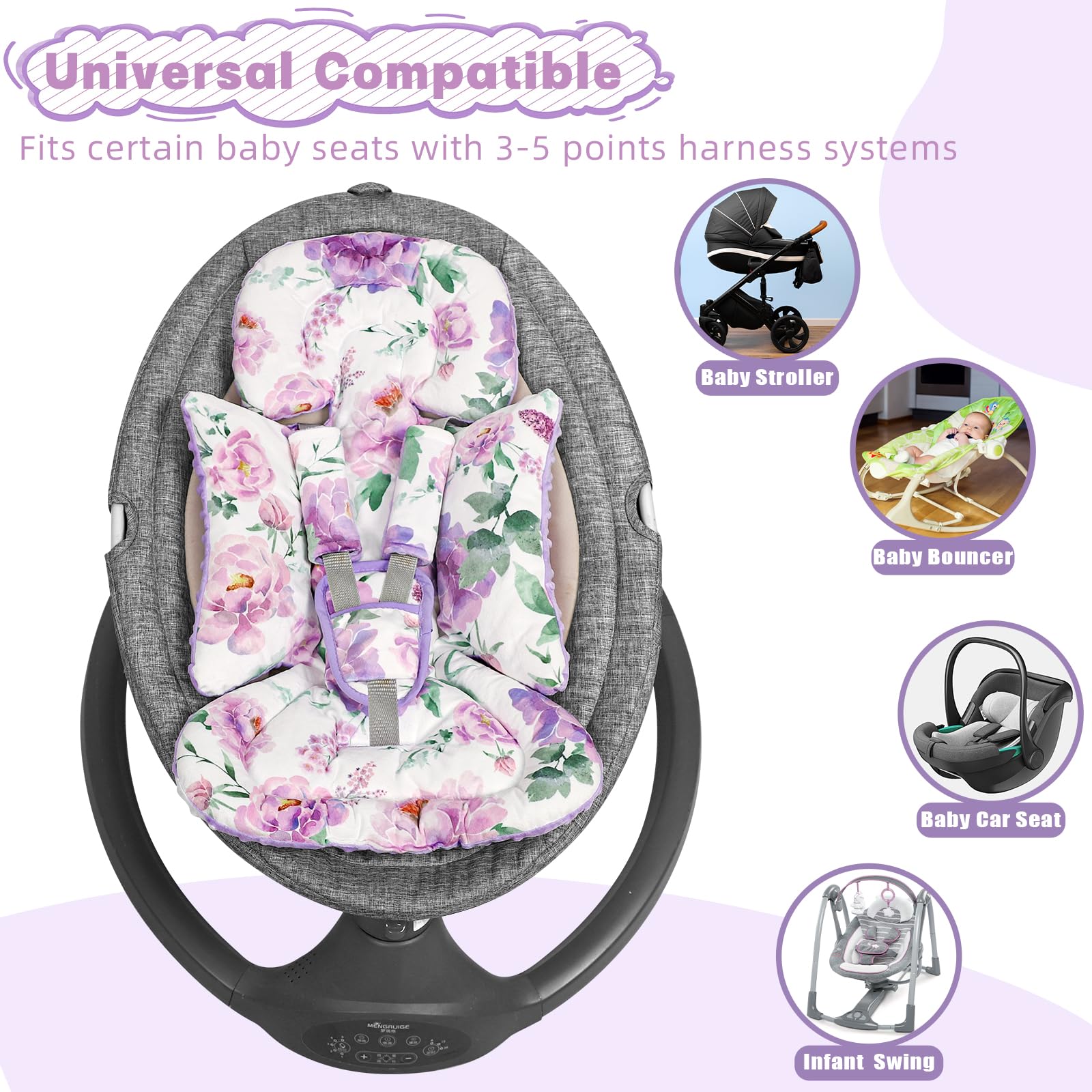 HNHUAMING preemie-friendly insert measures 25 x 11 inches.