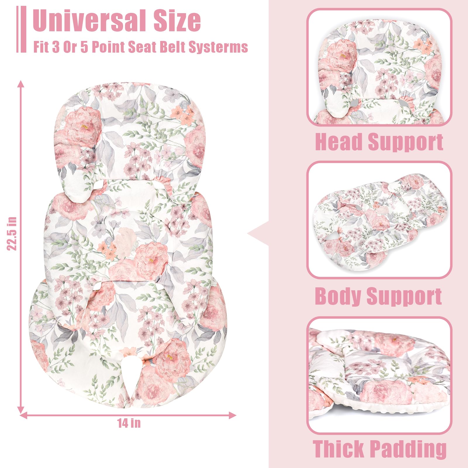 HNHUAMING reversible insert showing flower pattern for nursery decor and comfort
