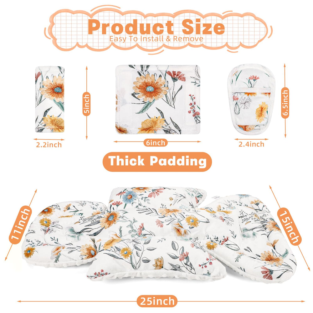 HNHUAMING infant seat insert daisy pattern highlighting textured stimulation for newborn exploration