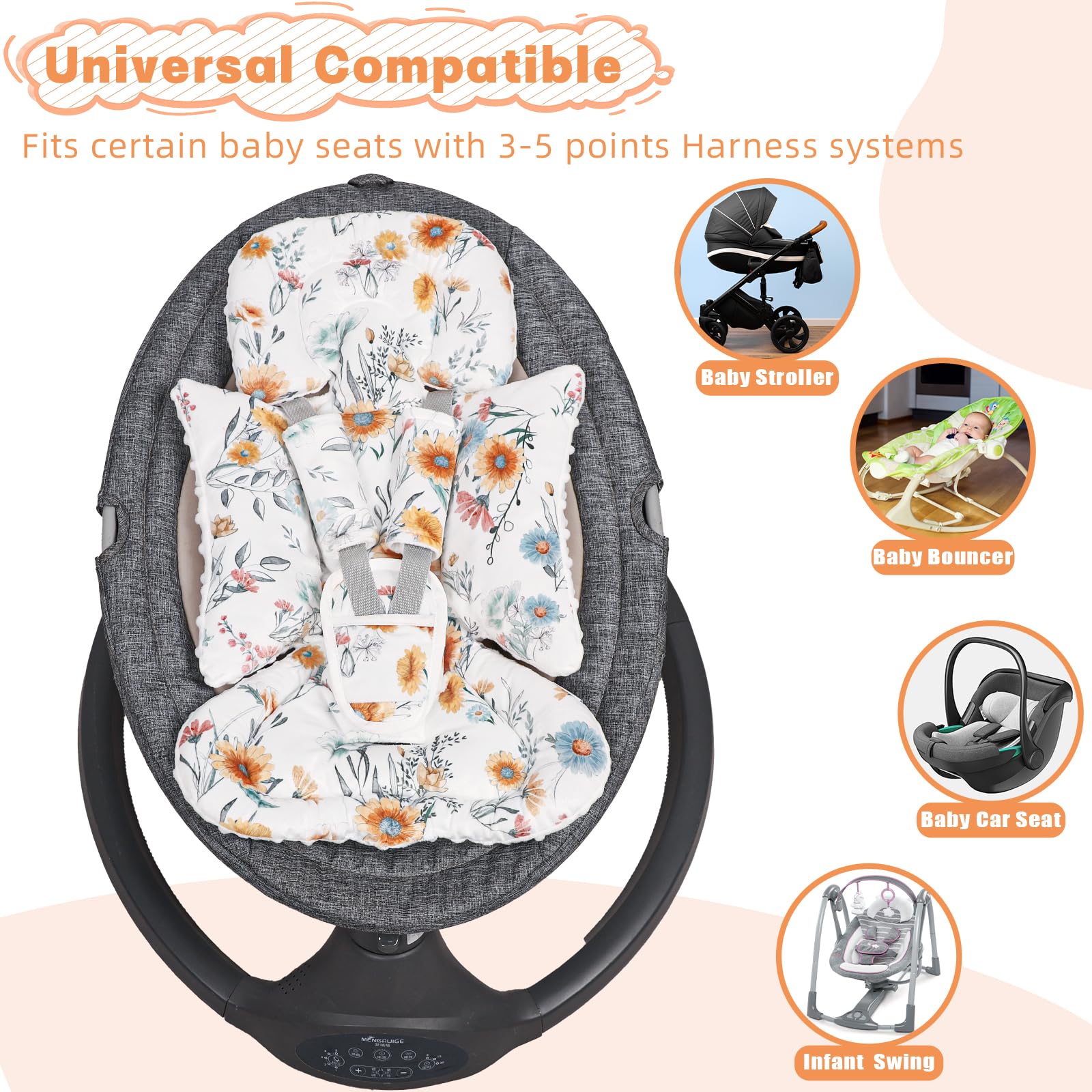 HNHUAMING thick padding supports baby's head and body for comfortable seating