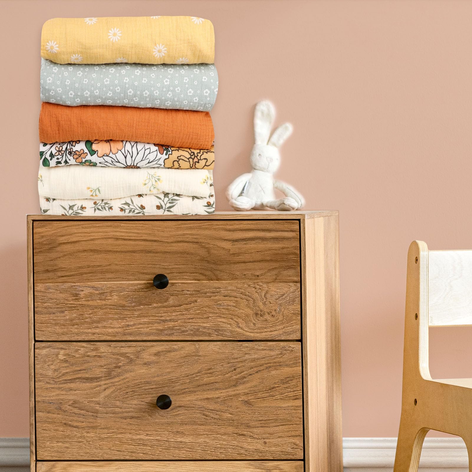HNHUAMING muslin crib sheets on standard crib highlight 52 x 28 inch fit.
