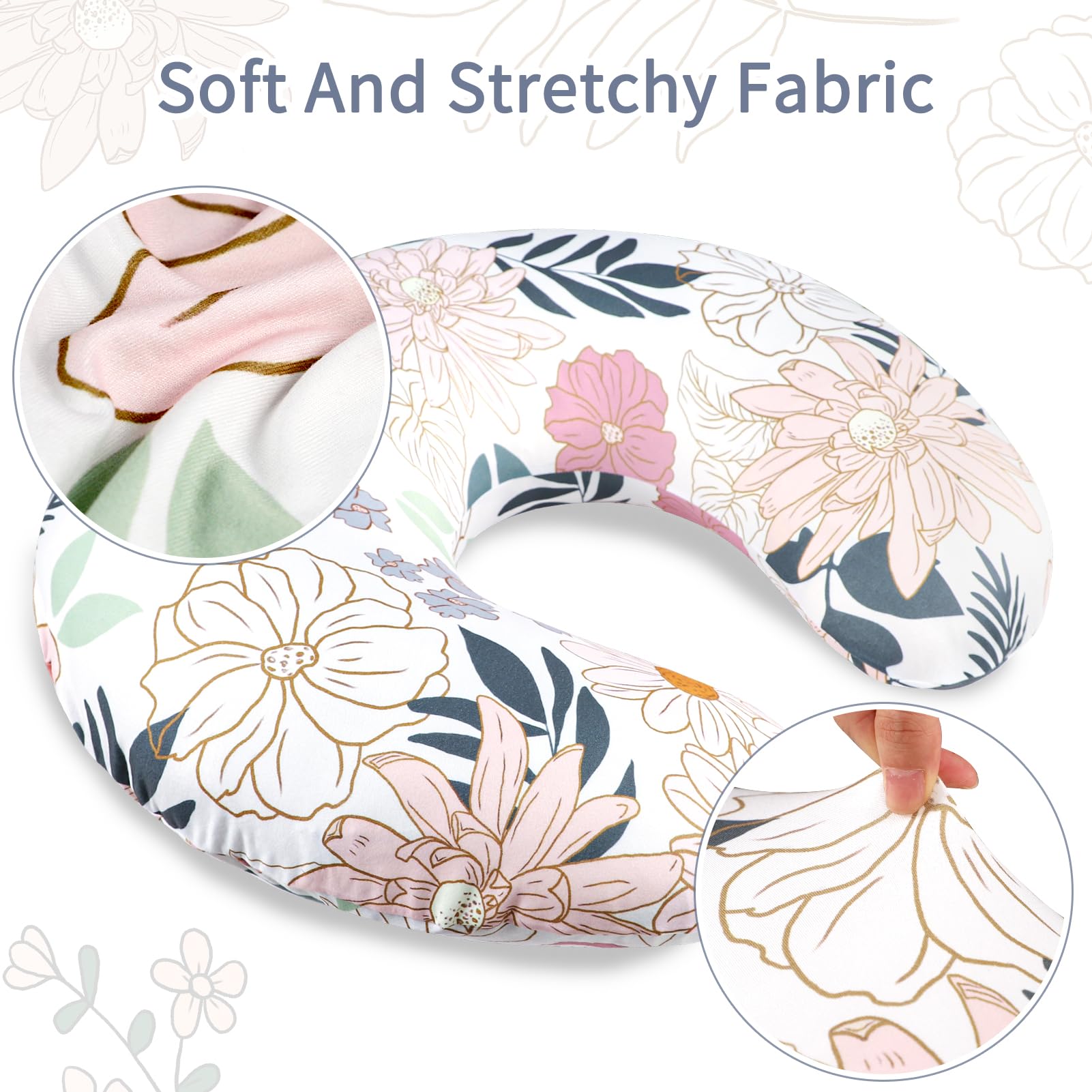 HNHUAMING nursing pillow cover floral-daisy pattern brightens nursery