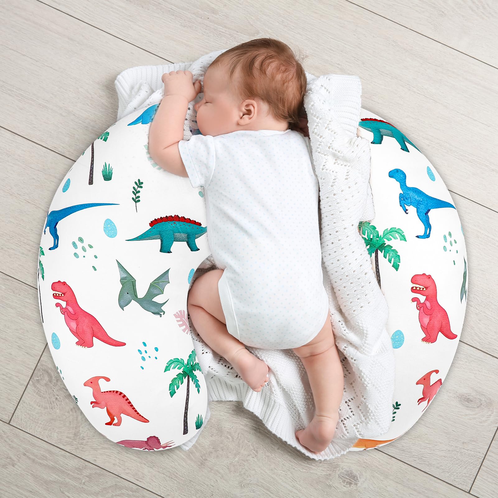 Dinosaur-pattern HNHUAMING cover complements baby’s nursery design
