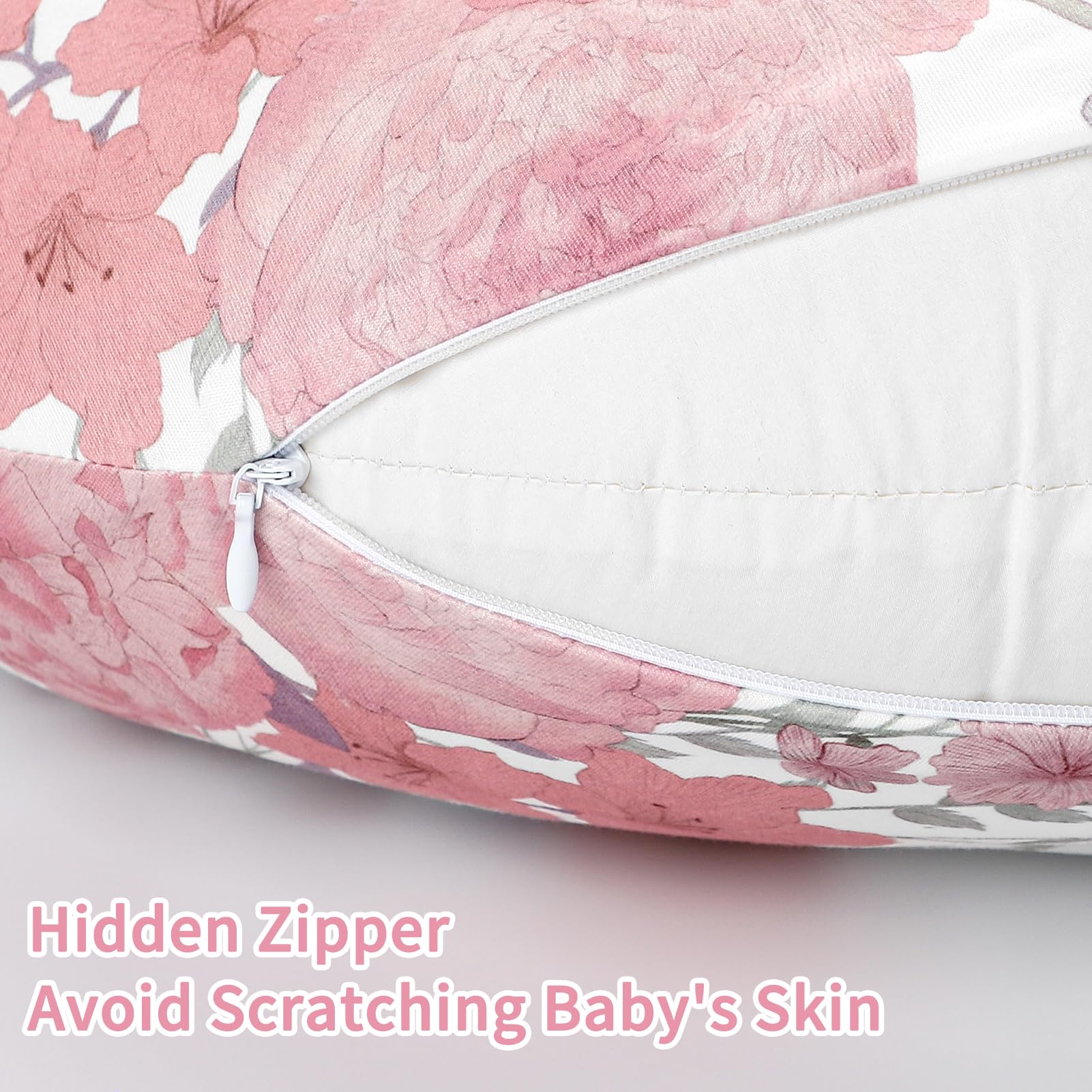 HNHUAMING pink floral slipcover shows off a secure stretchy opening for easy fit.