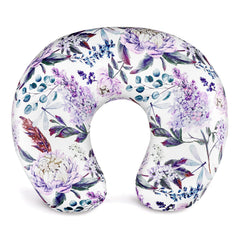 HNHUAMING purple flower nursing pillow cover front view for cozy baby snuggling.