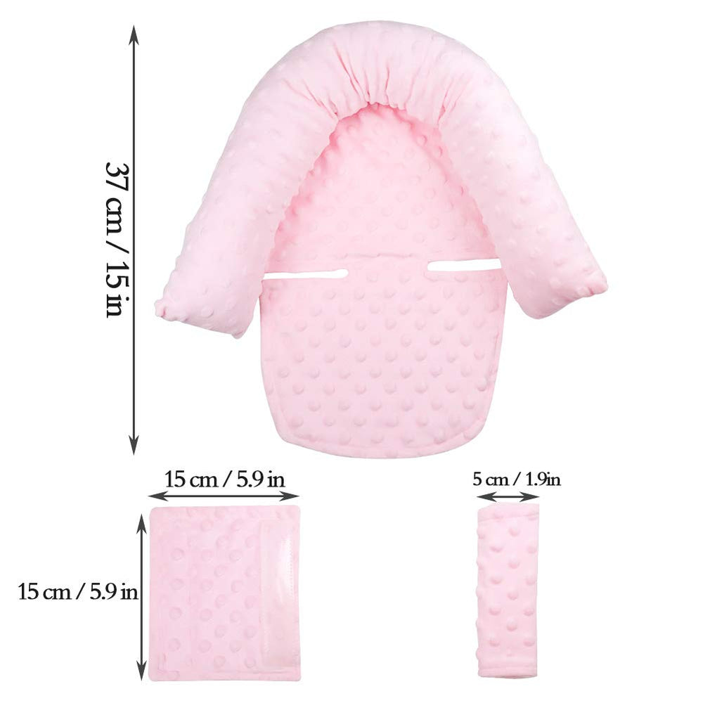 HNHUAMING strap-covers shield baby shoulders from seat belt irritation.