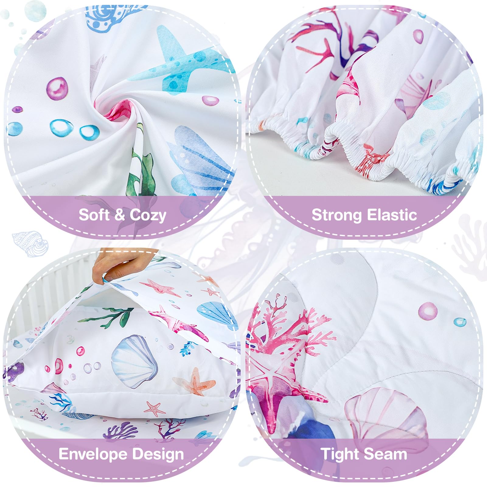 HNHUAMING fitted sheet with elastic keeps sheets snug on toddler bed.