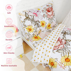 HNHUAMING flat sheet with delicate floral print for breathable comfort
