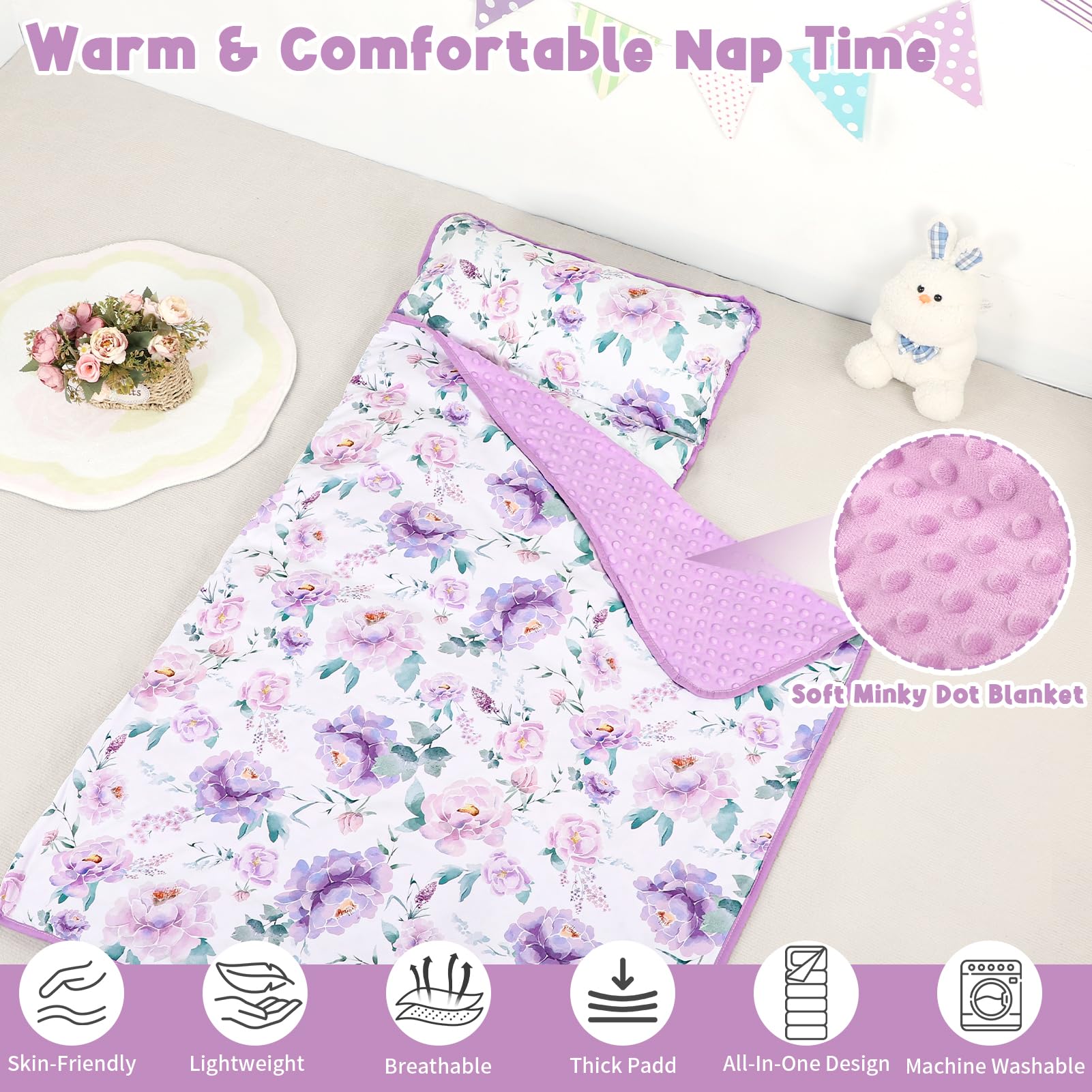 HNHUAMING nap mat showing removable pillow for flexible comfort
