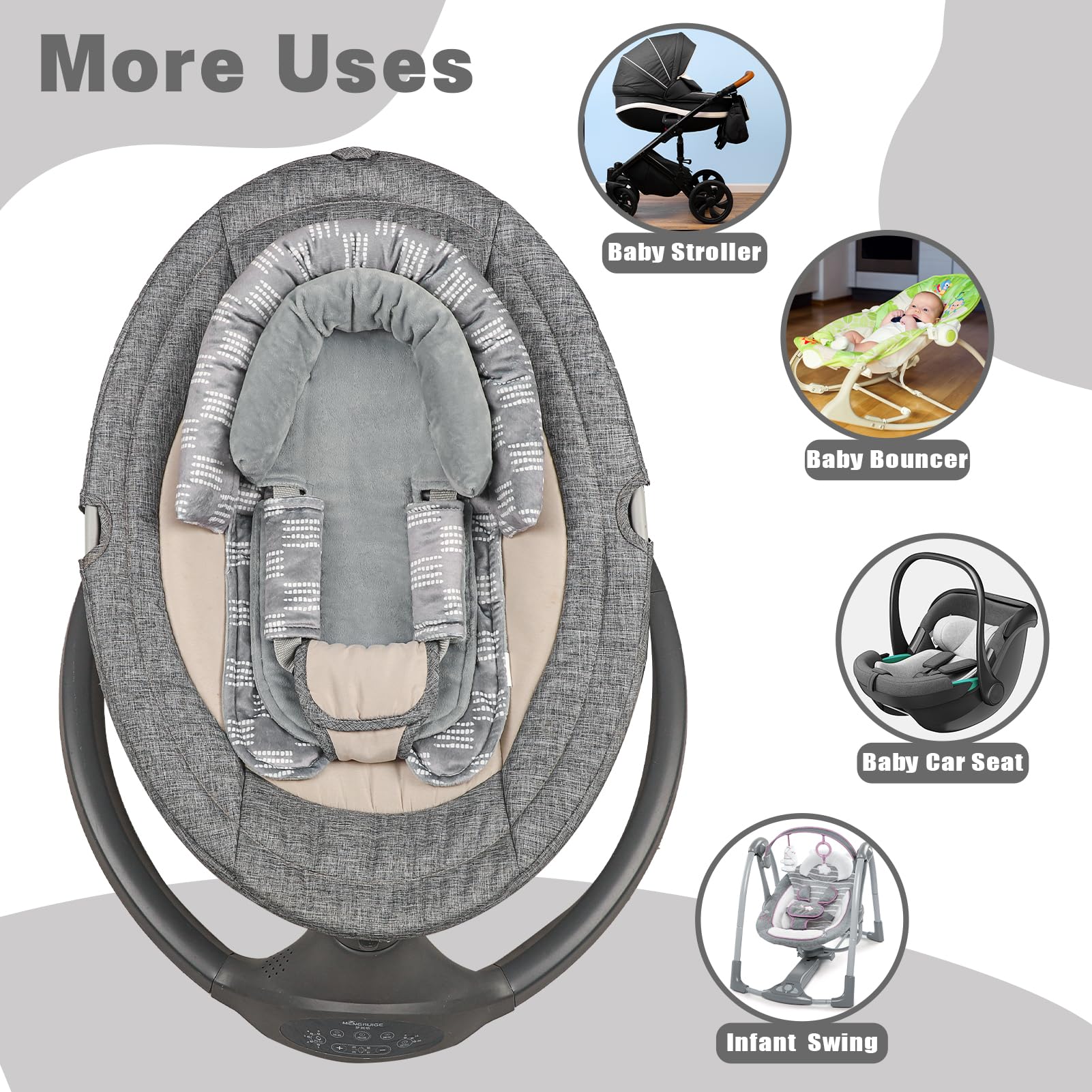 HNHUAMING insert fits most car seats, strollers, swings, and bouncers for versatility