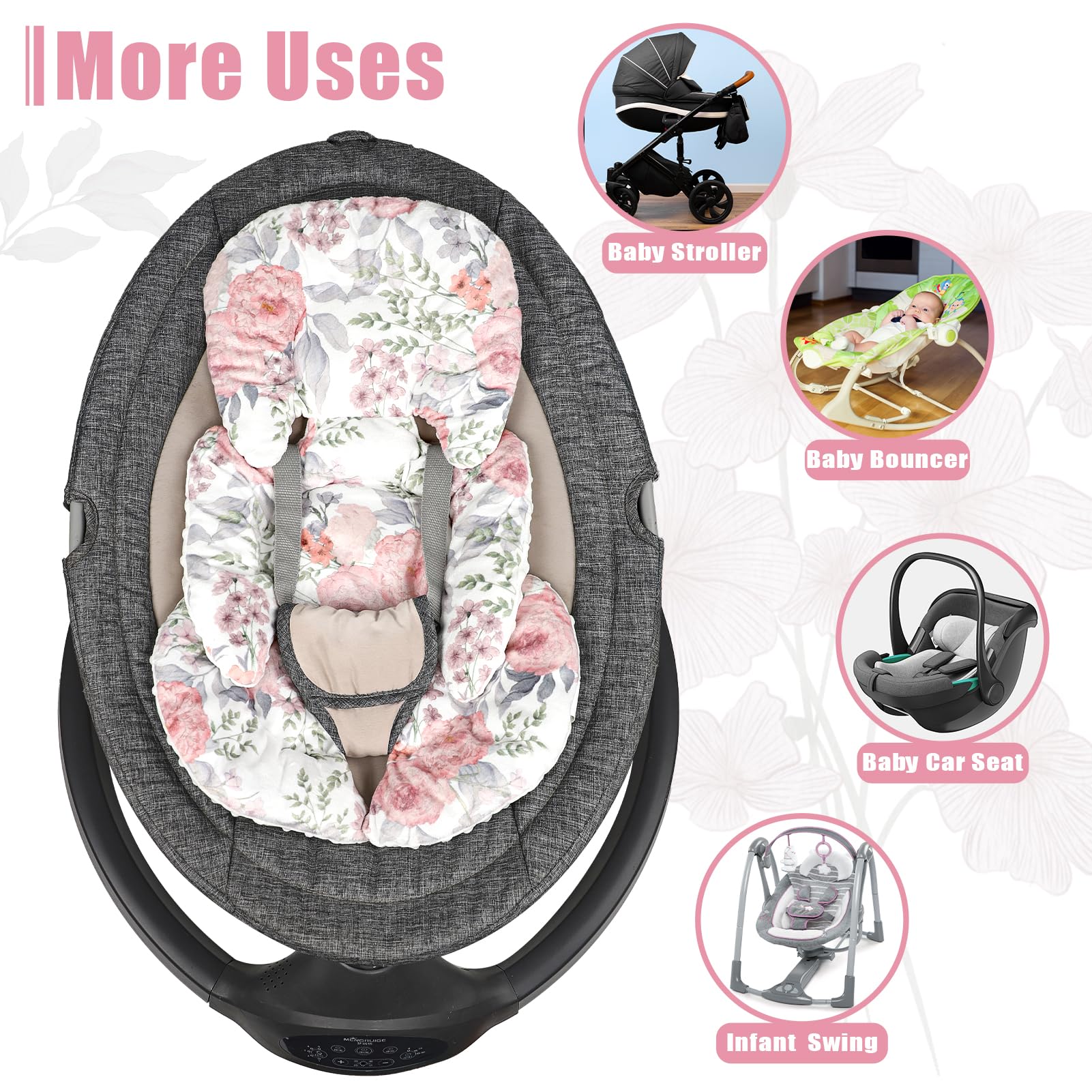 HNHUAMING universal-fit insert works with car seats, strollers, swings