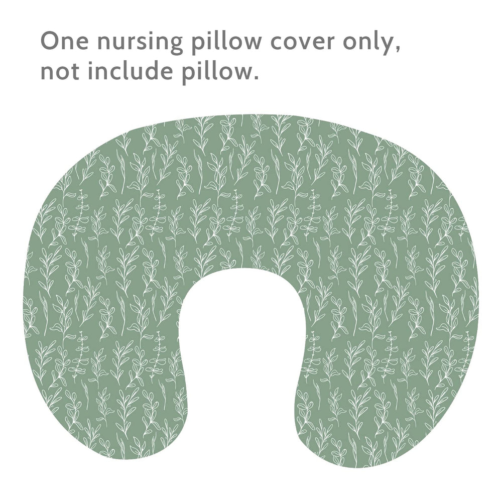 HNHUAMING baby with nursing pillow cover in neutral sage design