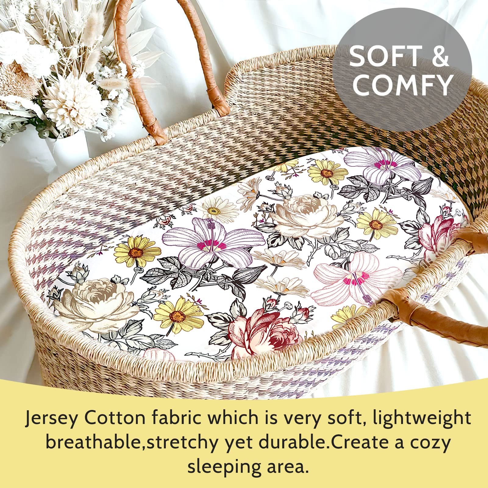HNHUAMING bassinet sheet pattern shows cozy design for baby nursery.