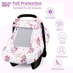 HNHUAMING car seat cover with breathable mesh window for airflow checks.