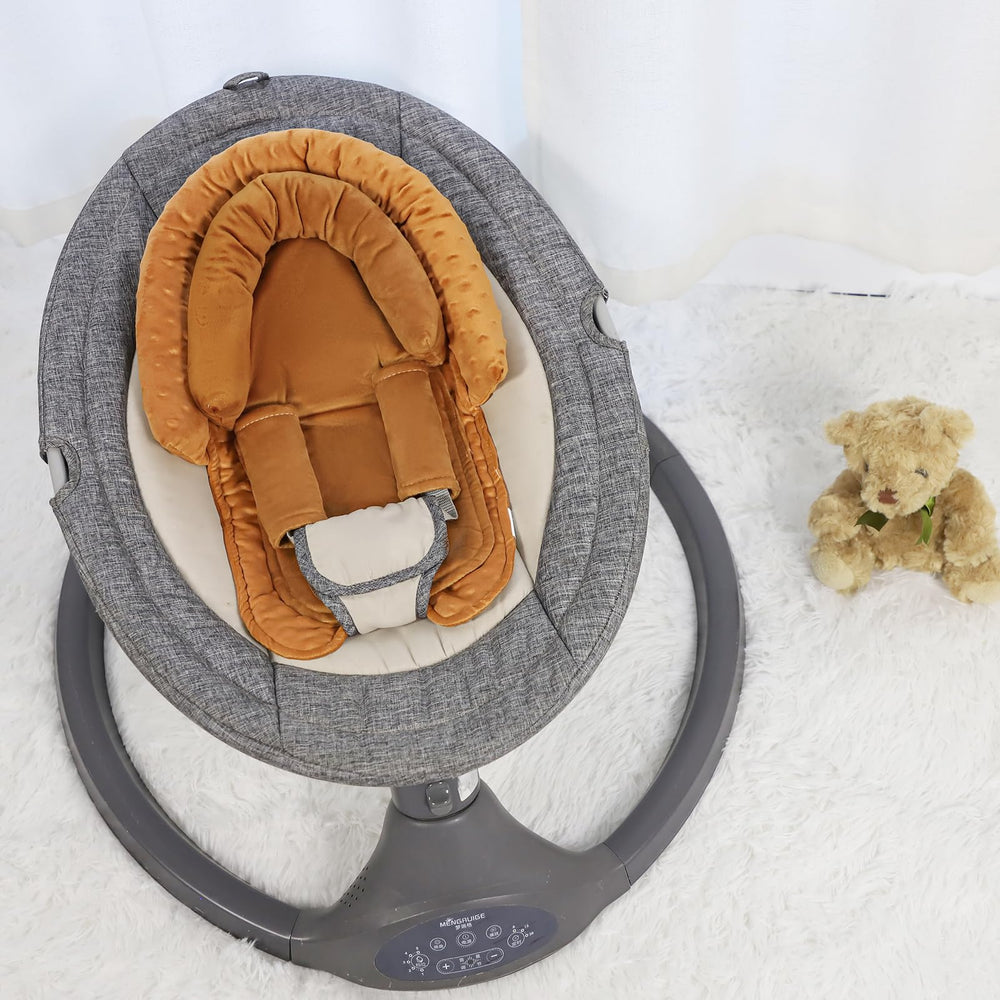 HNHUAMING car seat insert closeup shows plush, breathable mink fabric for sensitive skin.