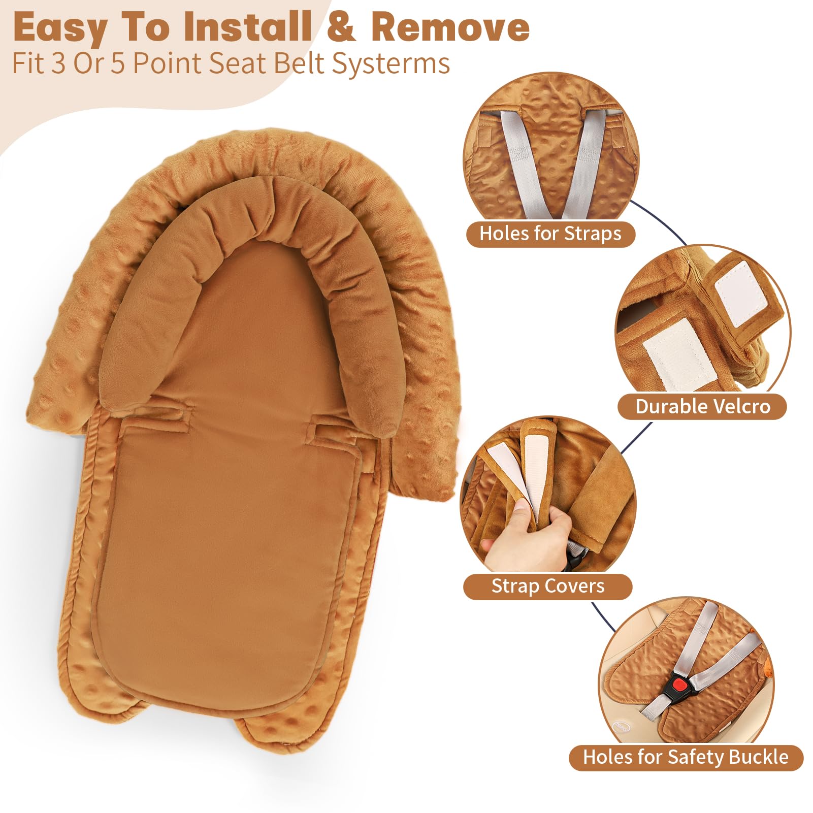 HNHUAMING duo head support design highlights adjustable outer-inner fit for growing babies.