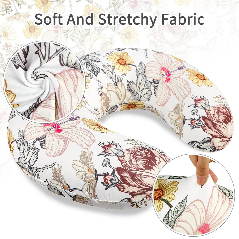 HNHUAMING floral nursing pillow cover fabric closeup highlights hypoallergenic skin friendly material for gentle feeds
