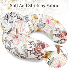 HNHUAMING floral nursing pillow cover fabric closeup highlights hypoallergenic skin friendly material for gentle feeds
