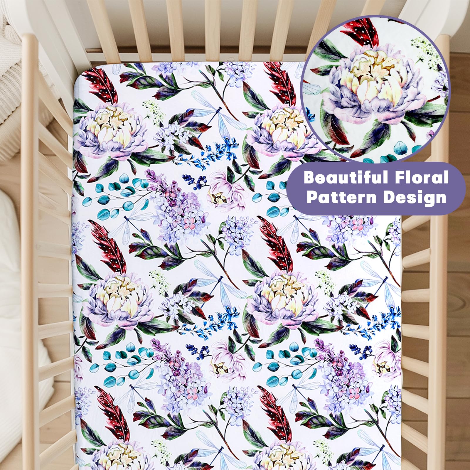 HNHUAMING machine-washable crib sheet stays durable after washes.
