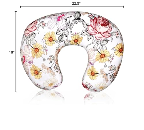 HNHUAMING floral nursing pillow cover machine-washable for easy cleanup