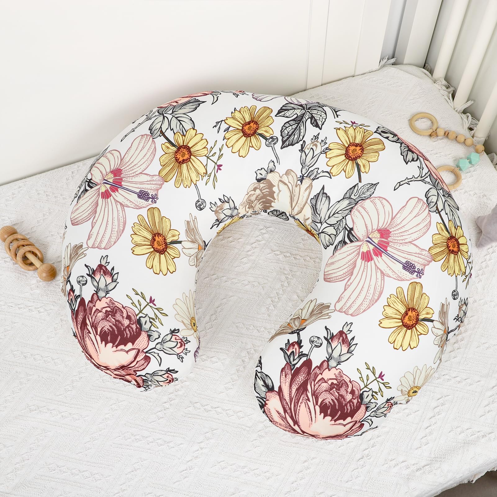 HNHUAMING floral nursing pillow cover soft finish supports comfortable feeding with breathable fabric