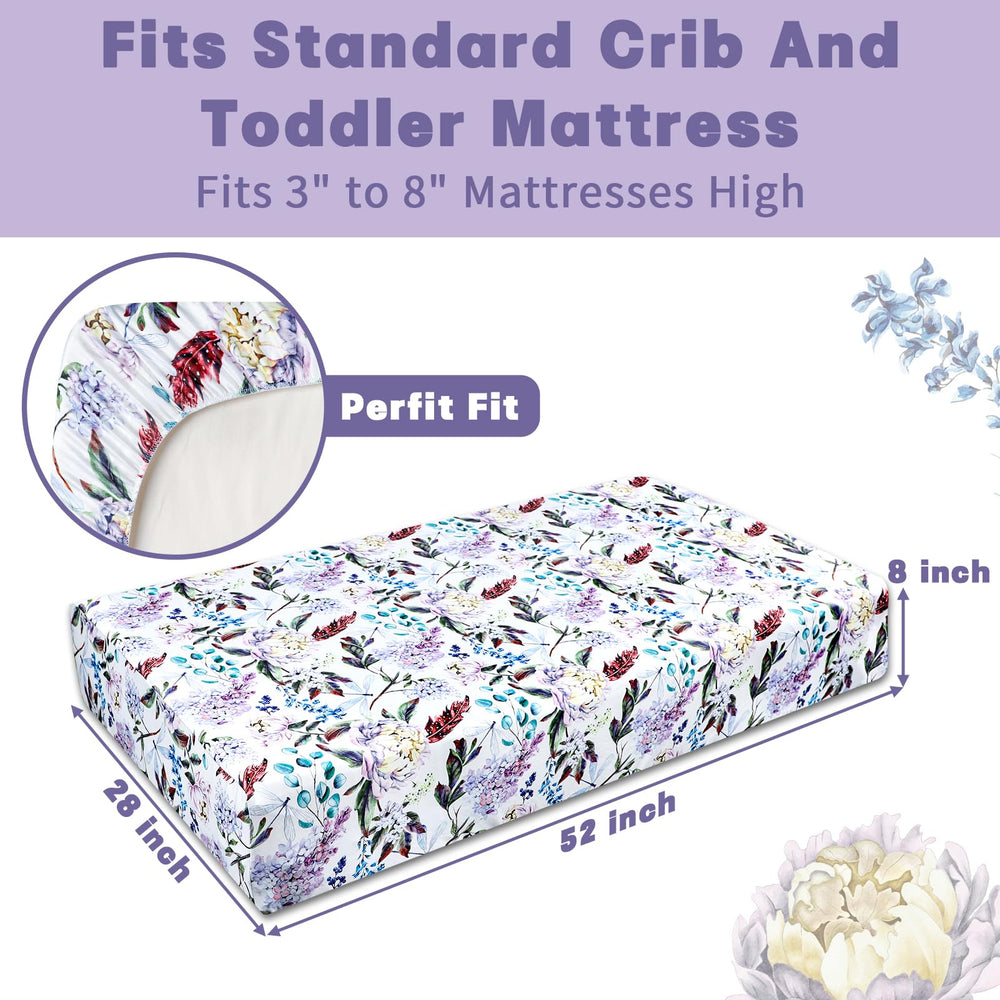 HNHUAMING purple floral pattern enhances nursery decor appeal.