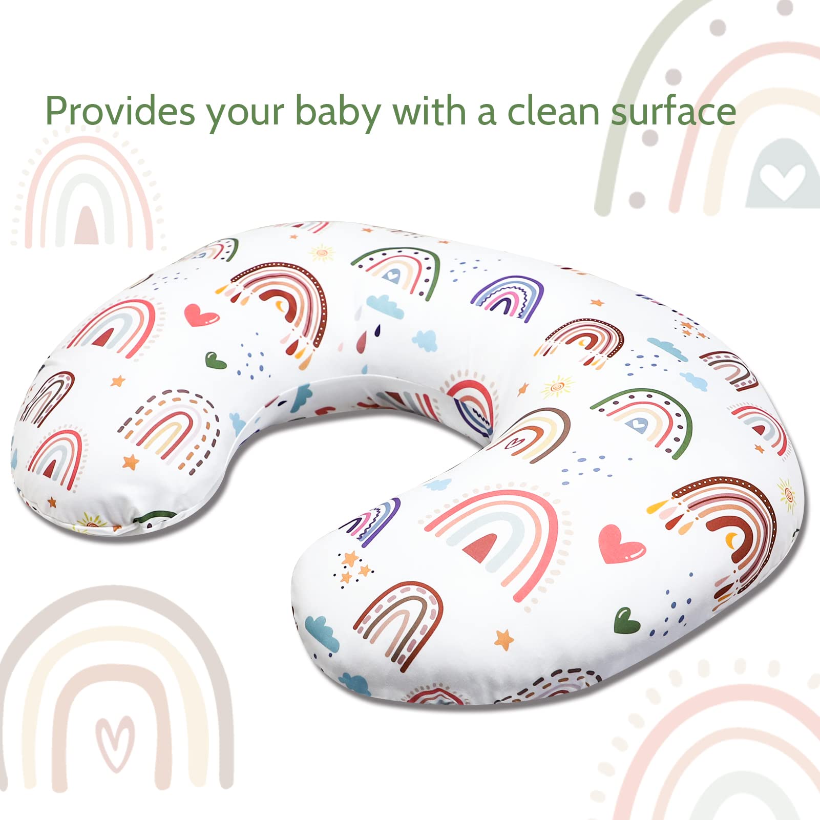 HNHUAMING Rainbow Nursing Pillow Cover with zipper closure for easy installation and removal
