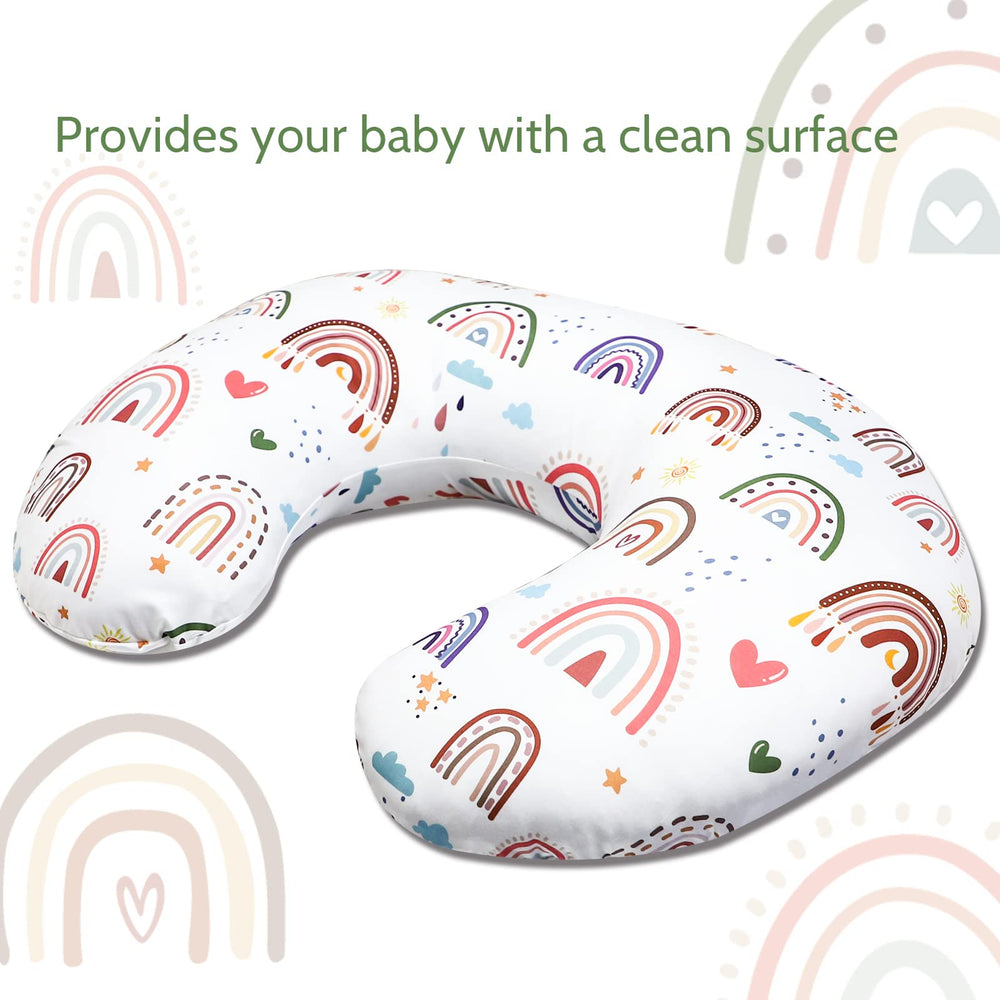 HNHUAMING Rainbow Nursing Pillow Cover with zipper closure for easy installation and removal