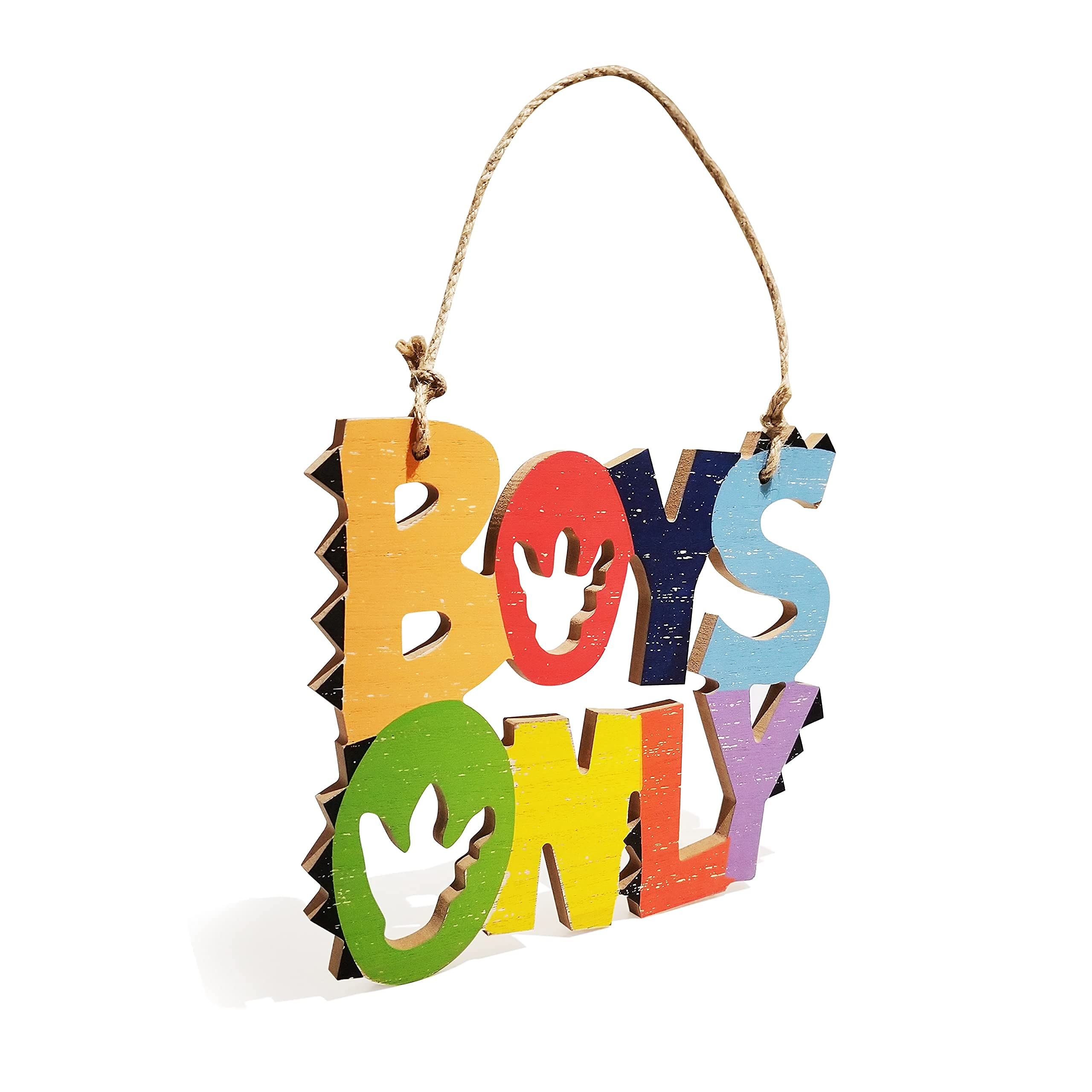 HnJOY dinosaur theme wood sign brightens nurseries and playrooms.