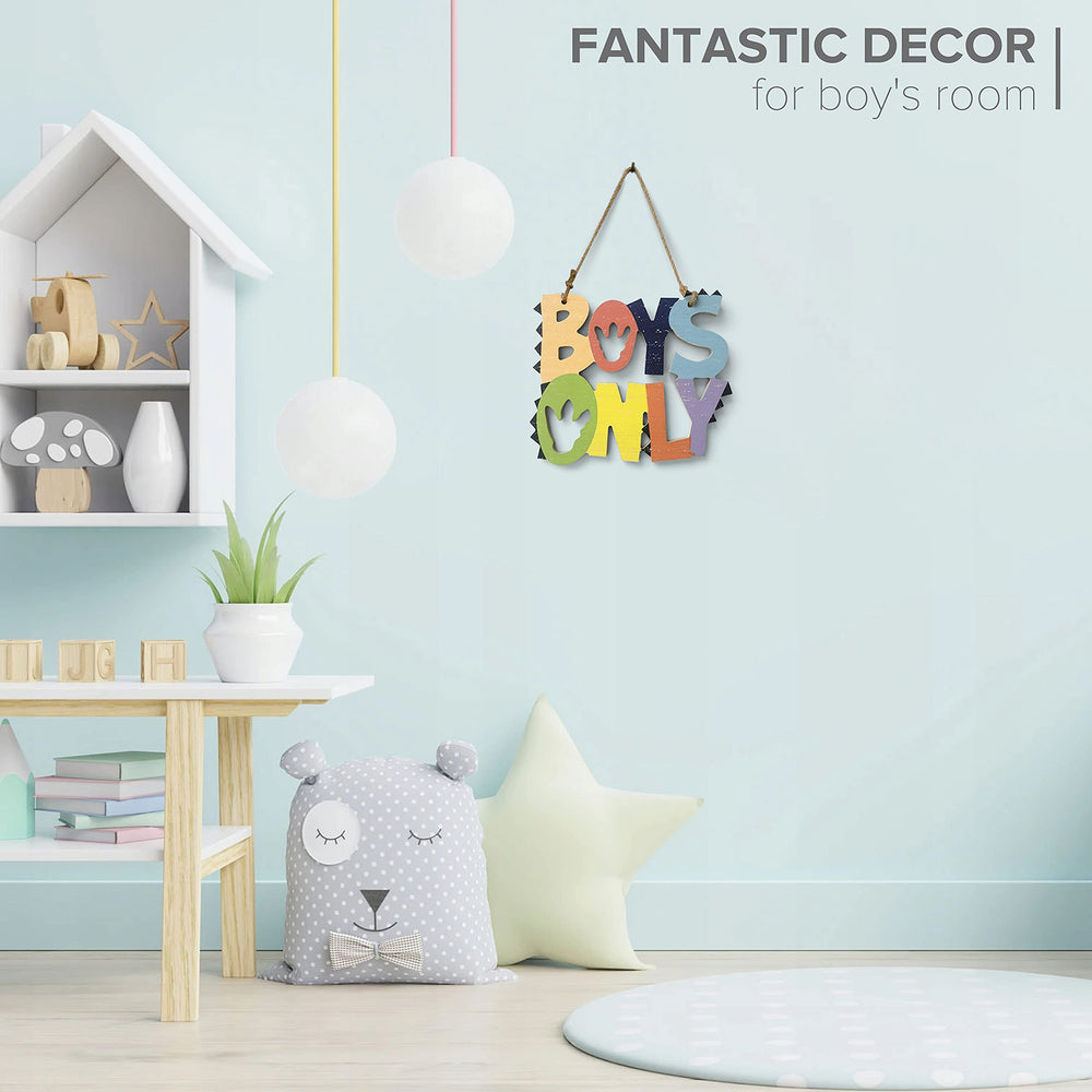 HnJOY nursery wall decor with colorful dino motif inspires imagination.