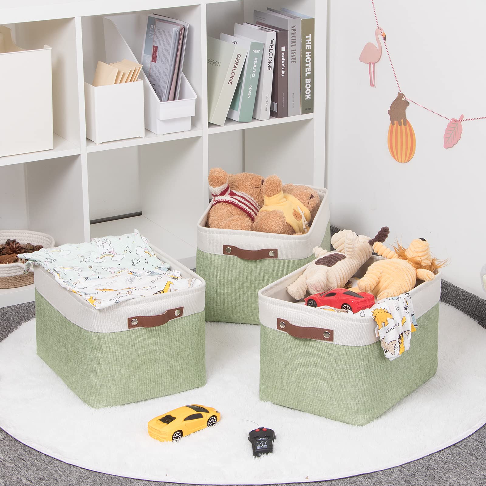 HNZIGE 3-pack collapsed flat for space-saving storage