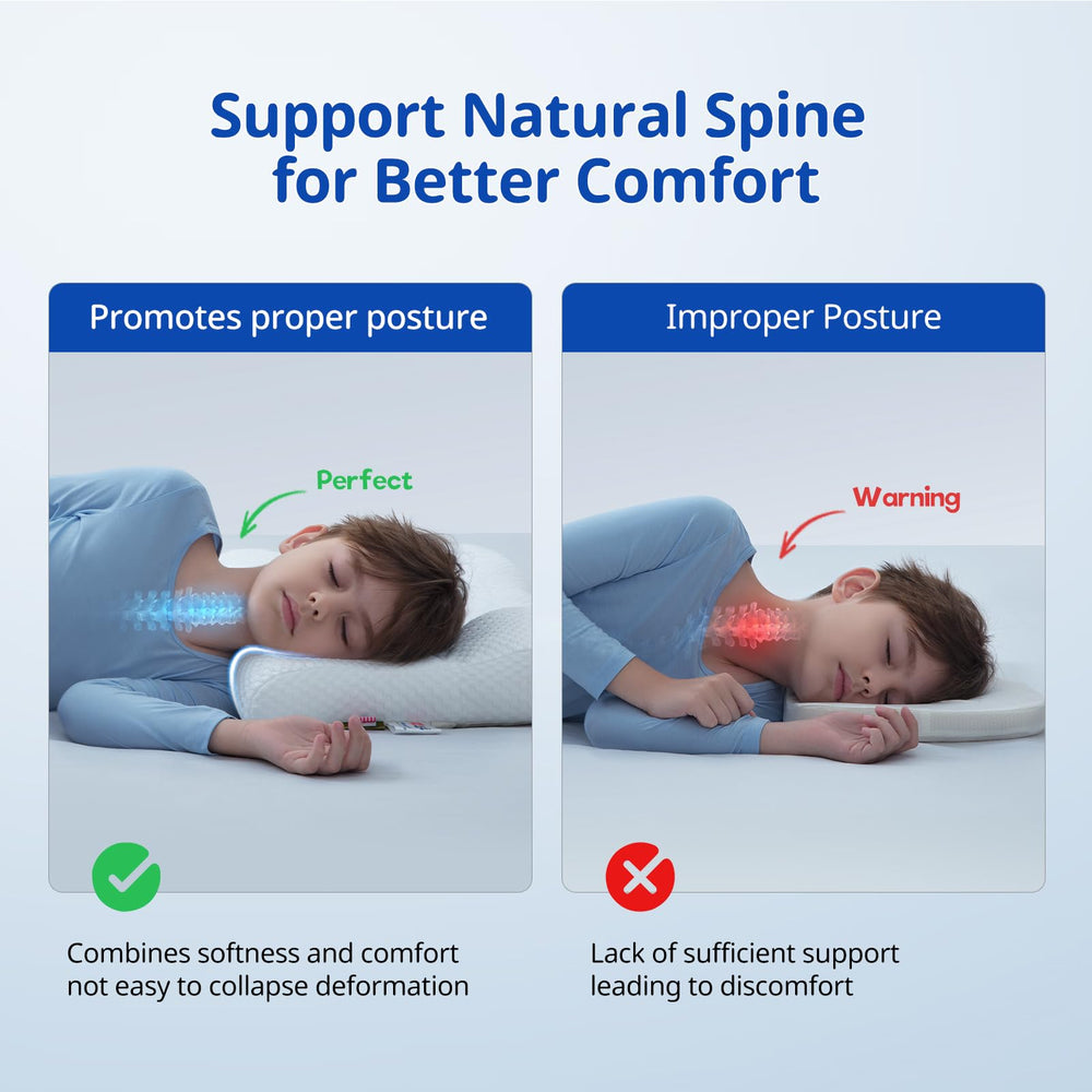 HOAGBaby toddler-pillow-ergonomic-design showcases supportive shape promoting proper sleep alignment.