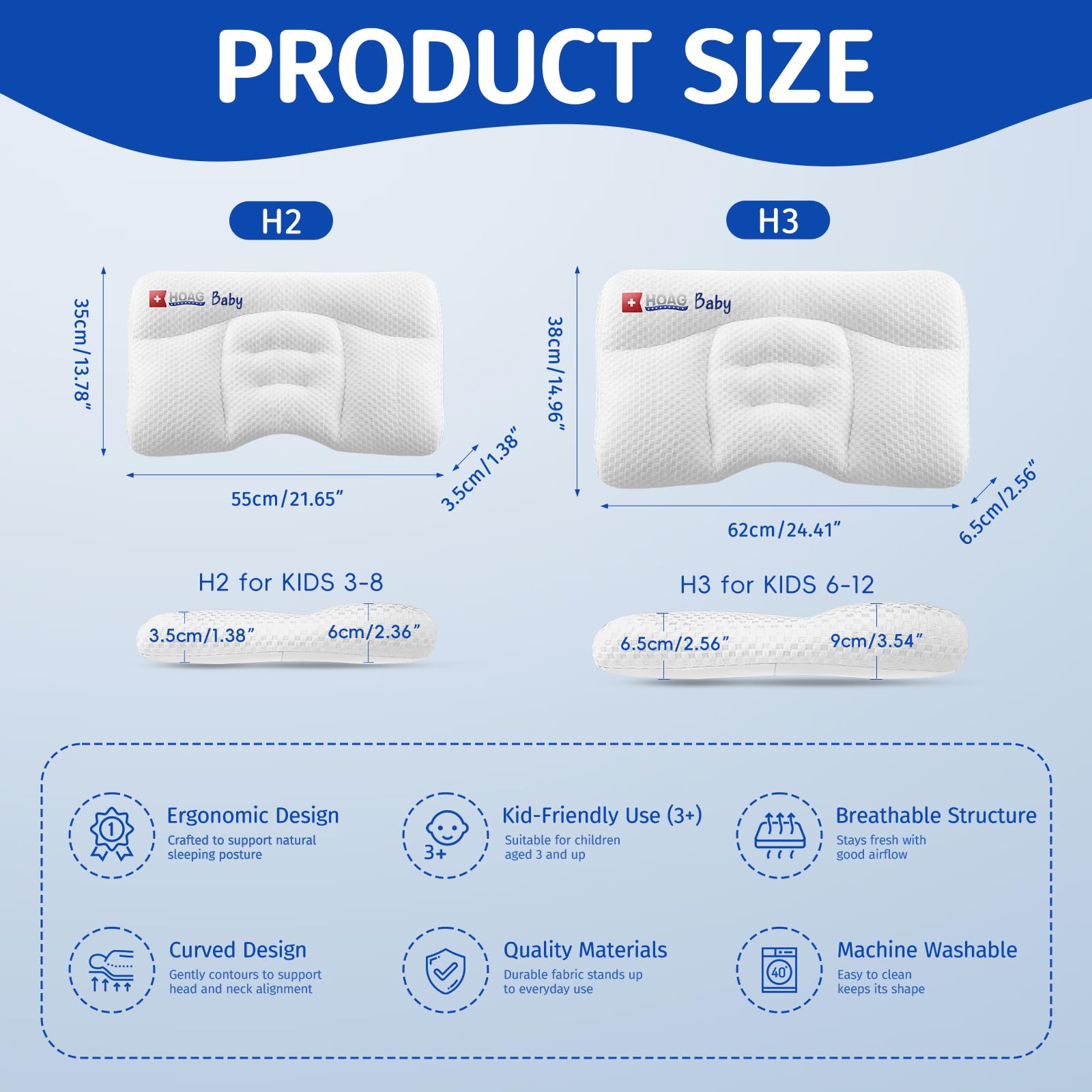 HOAGBaby toddler-pillow-machine-washable highlights easy cleanup after busy days.