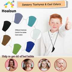 Hoaisun BPA-free silicone sensory necklace for safe daily use and easy cleaning.