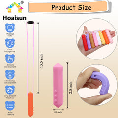 Hoaisun chew necklace with textures aids focus and self-regulation during activities.