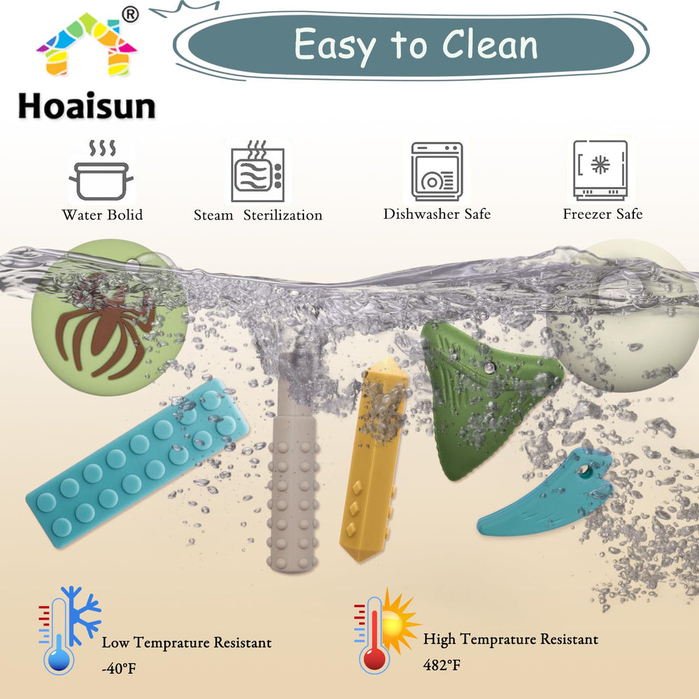 Hoaisun 7-pack chew necklace circle texture promotes quiet fidget control