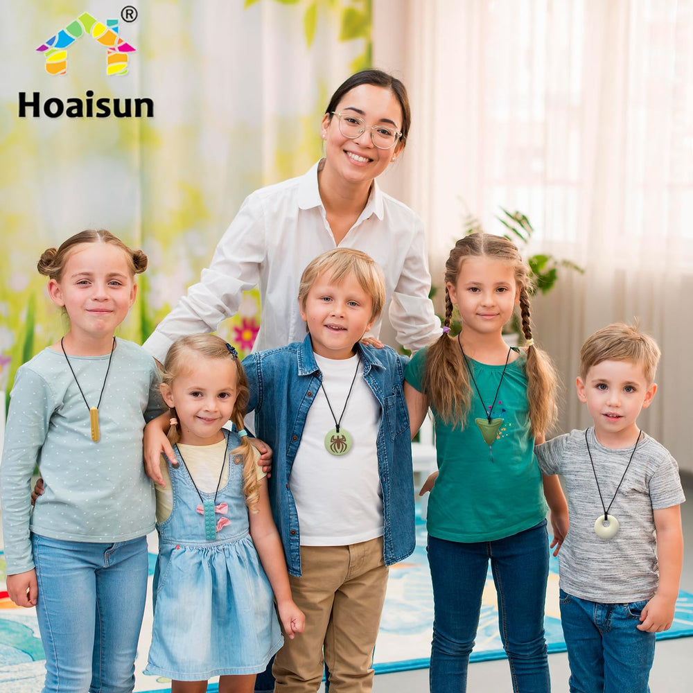 Hoaisun 7-pack chew necklace saber-tooth texture enables varied sensory exploration