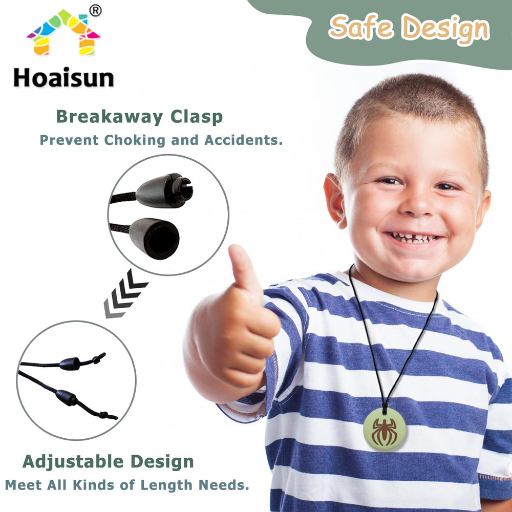 Hoaisun 7-pack chew necklace stick texture provides safe biting outlet for focus
