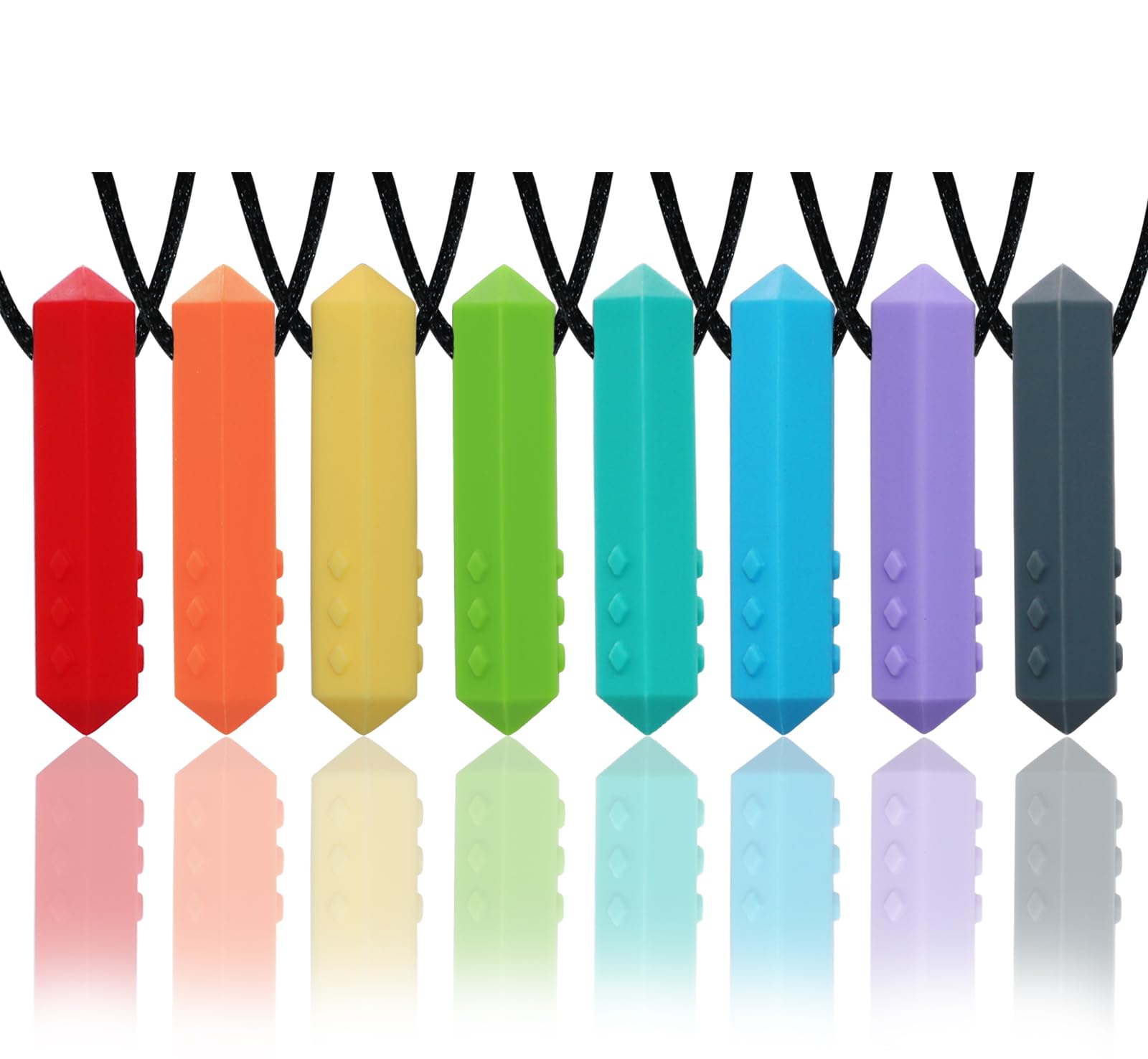 Hoaisun chew necklaces rainbow crayons for calming sensory exploration