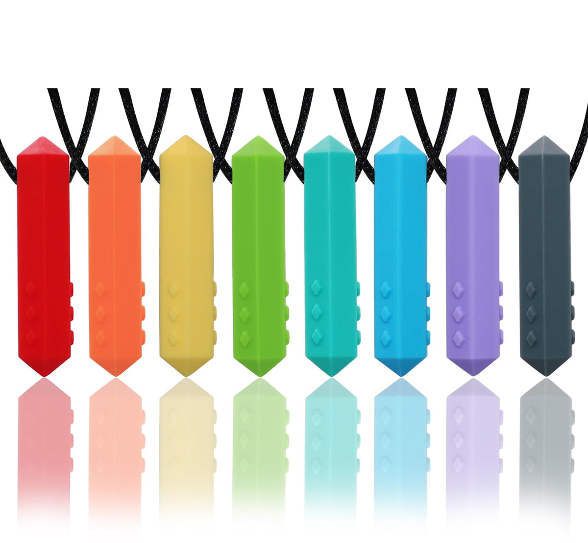 Hoaisun chew necklaces rainbow crayons for calming sensory exploration