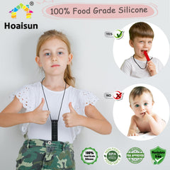 Hoaisun chew necklaces shark texture for autism-friendly oral stimulation