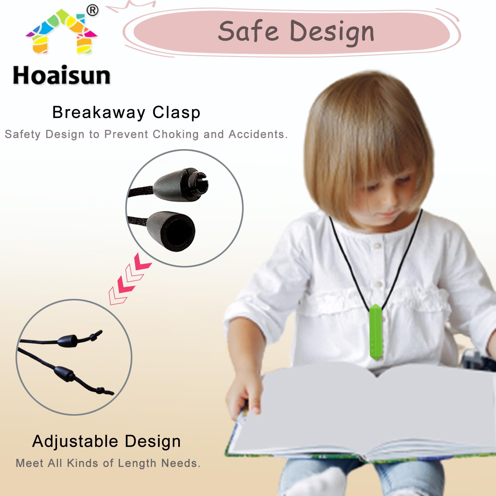 Hoaisun chewy necklaces breakaway clasp enhances safety during play.