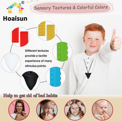 Hoaisun chewy necklaces crayons texture supports oral sensory stimulation.